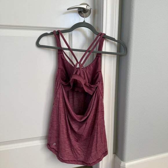 Lululemon Moment To Movement 2-In-1 Tank Heathered Misty Merlot - Picture 2 of 4